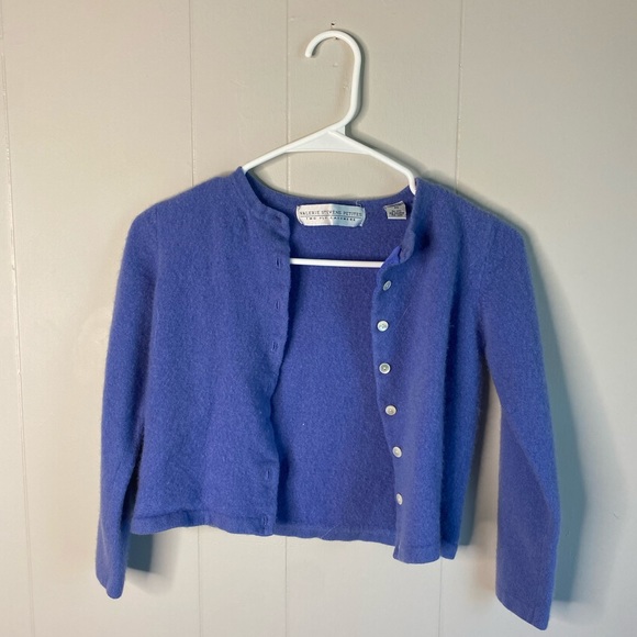 Cropped Purple Cardigan Valerie Stevens 